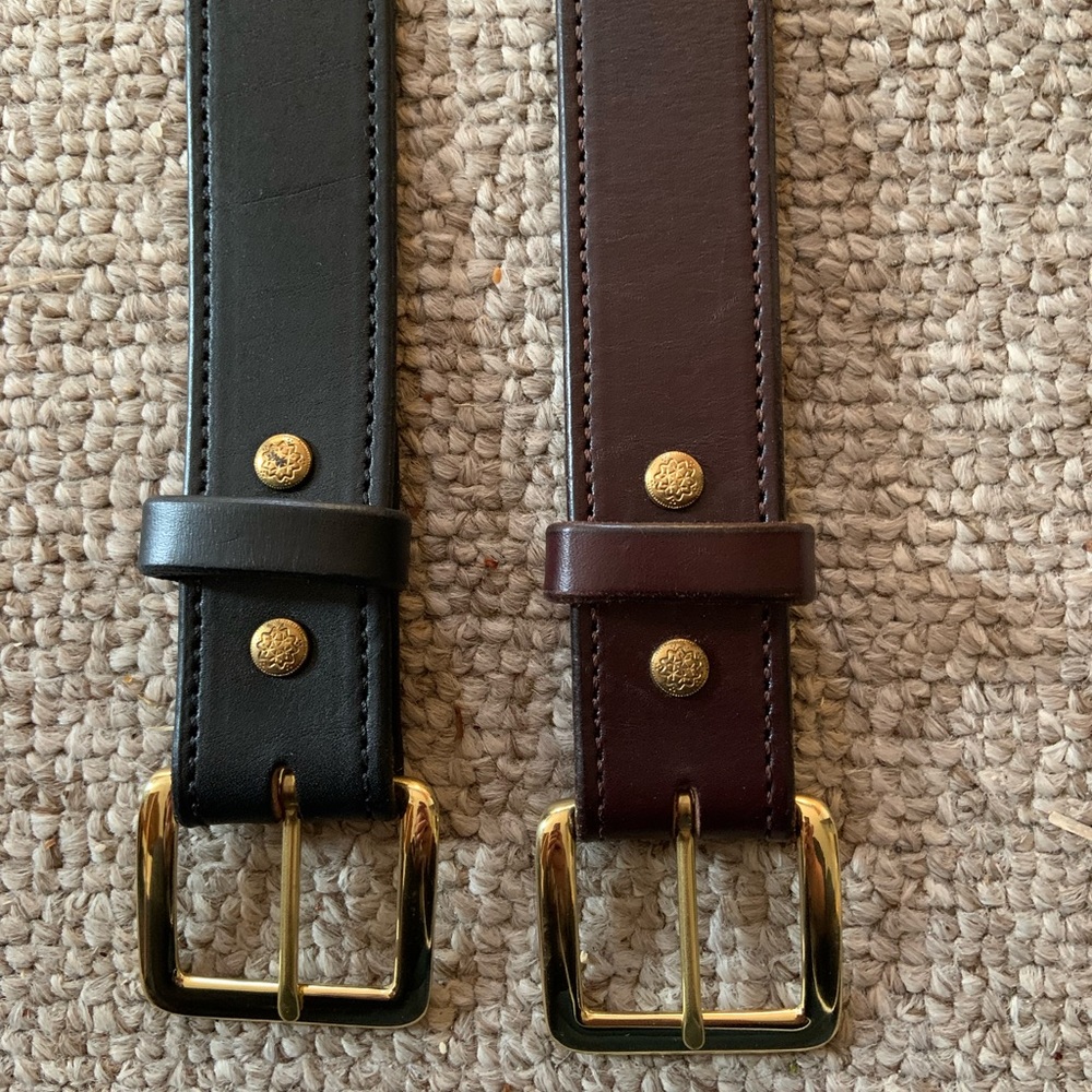 Forest Hill leather craft CHOICE OF 2 belts 56” unisex black OR brown dress work